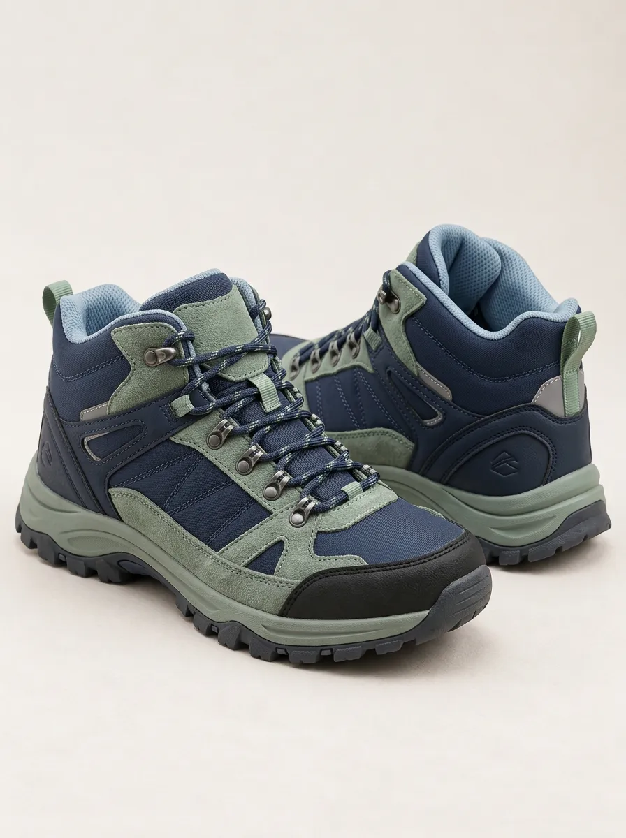 Women's Suede Graphic Detail Rugged Hiking Boots