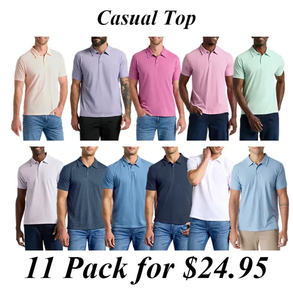 Men'S Casual Business POLO Shirt, Breathable Pique Fabric,Classic Polo