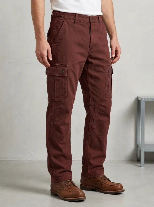Men's Military Style Olive Green Multi-Pocket Cargo Pants