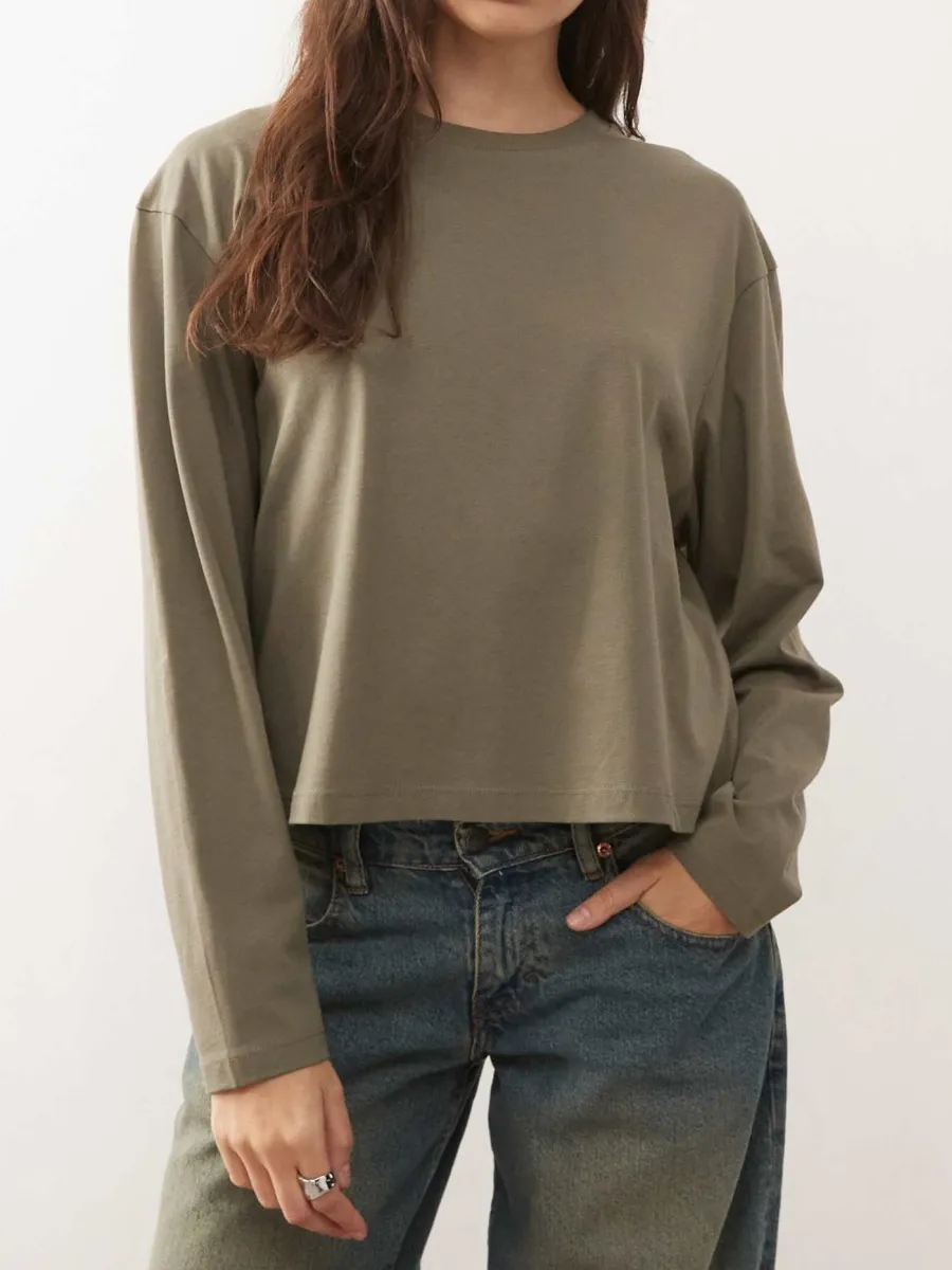 Long Sleeve Cropped T-Shirt