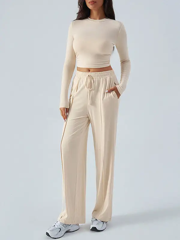 Long Sleeve Relaxed Tee And Pants Set