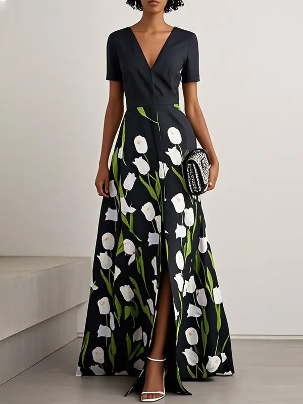 Front Neck Maxi Dress