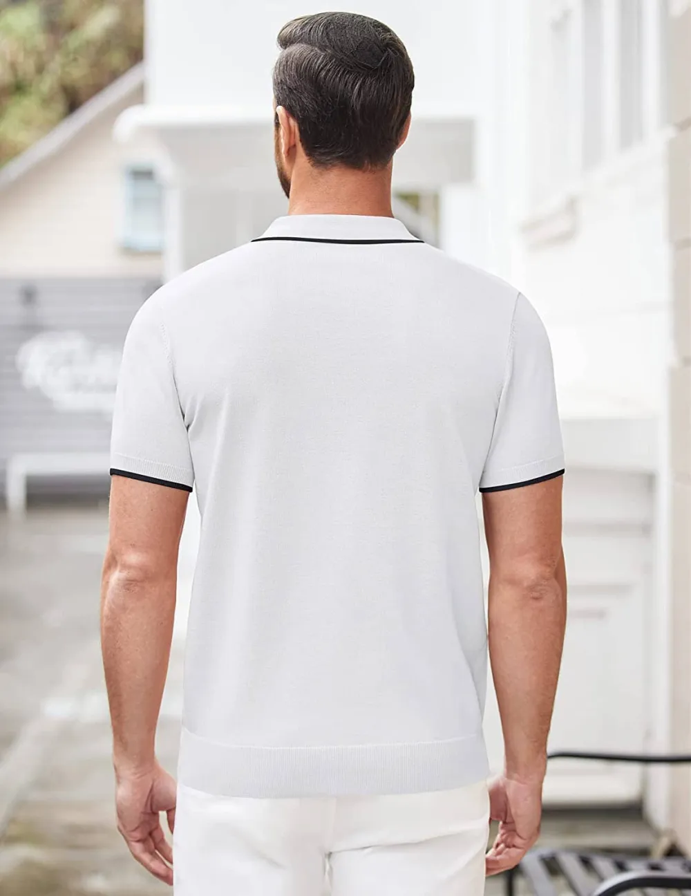 Classic Zipper Short Sleeve Polo Shirt