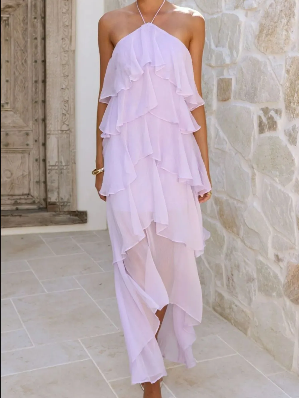 Clean Line Ruffle Dress