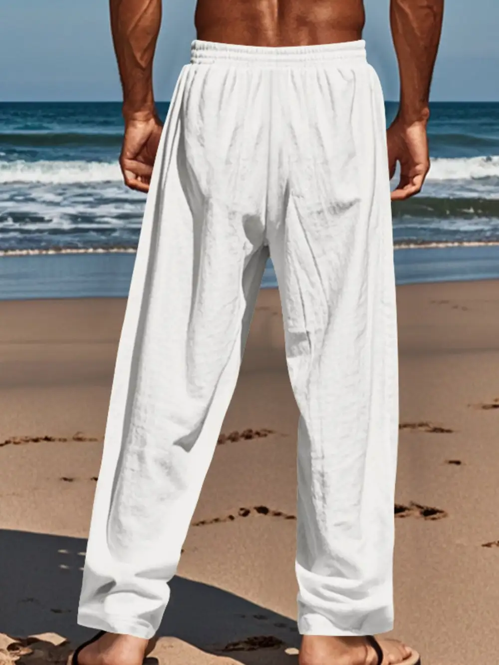 Men's Full Size Button Fly Drawstring Pants Plus