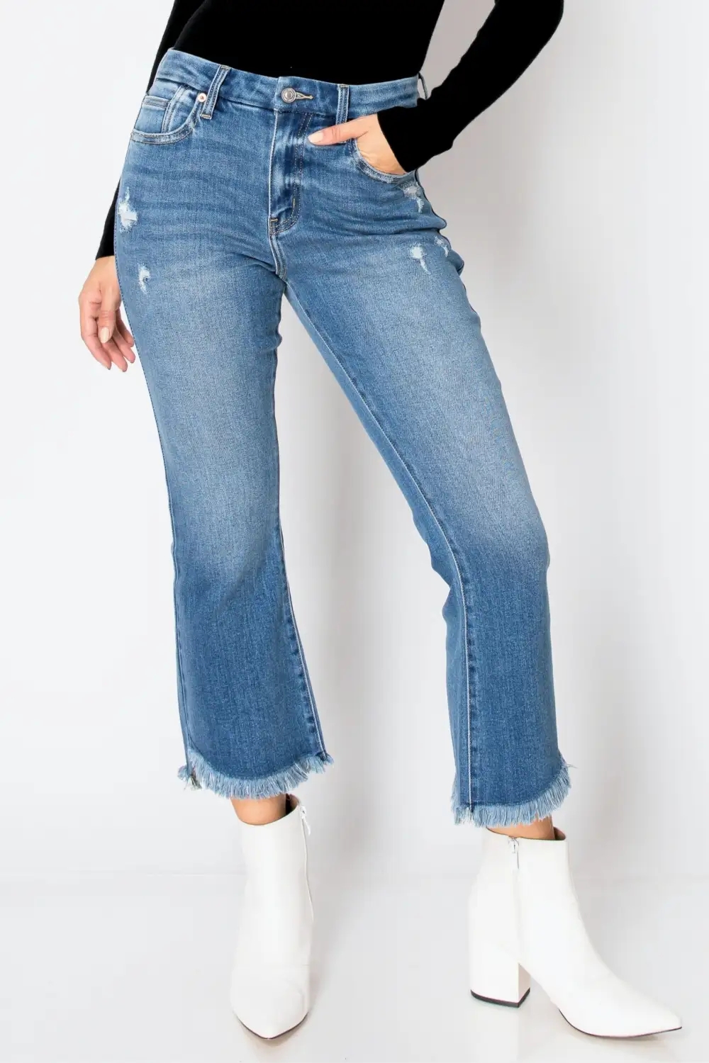 Weekend High Rise Flare Cropped Denim Jeans