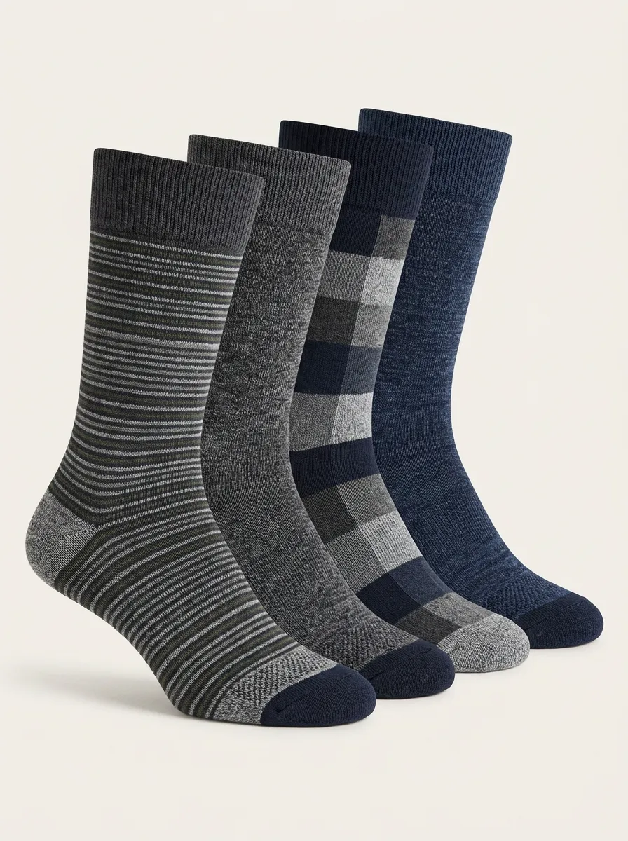 Mountain-Inspired Men's Four-Pair Long Socks