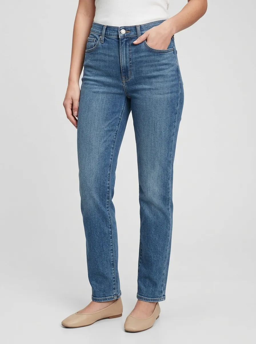 Streamlined Straight Leg Pocket Detail Straight Leg Jeans