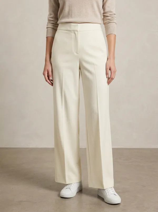 Structured Tailored Wide-Leg Trousers