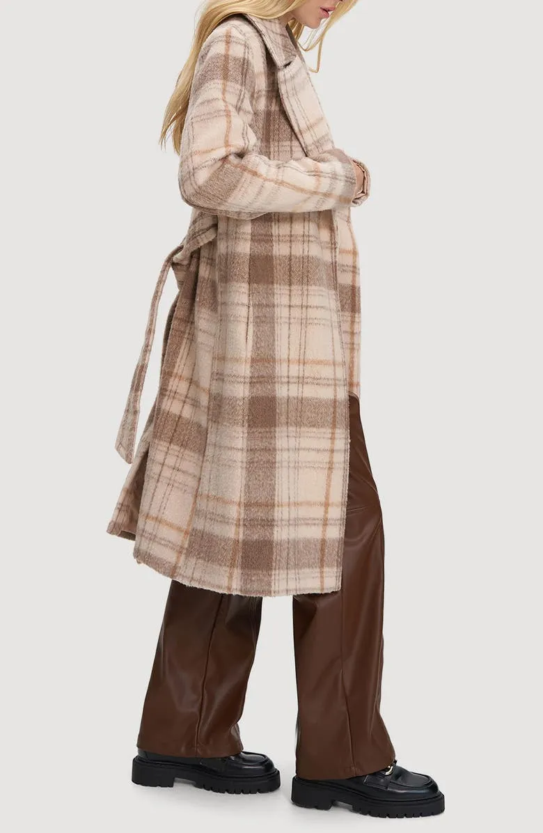 Vegan Wool Plaid Coat