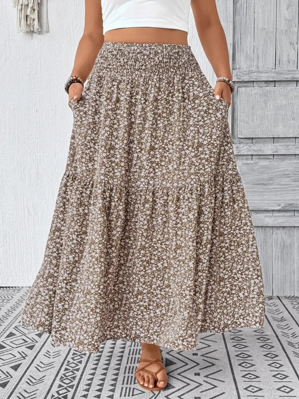 Relaxed Printed Floral Skirt