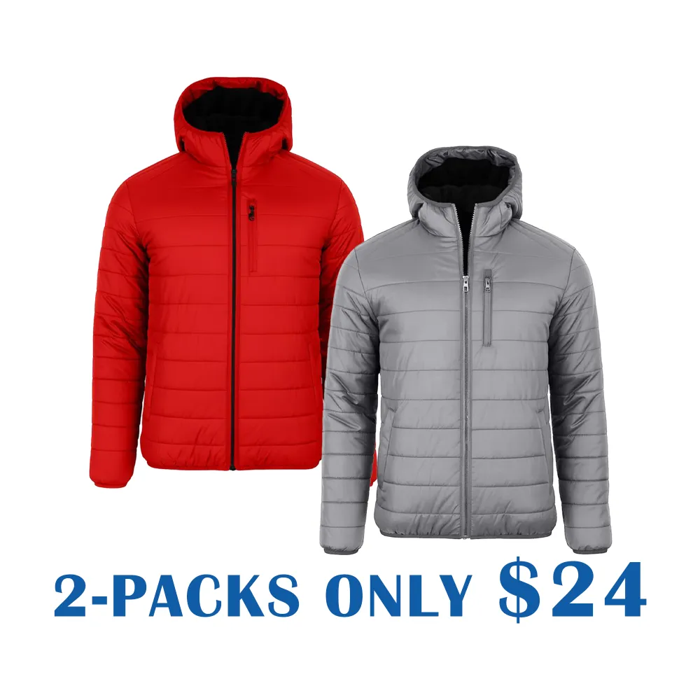 Men’s Sherpa Fleece–Lined Hooded Puffer Jacket – Classic Warm Winter Coat