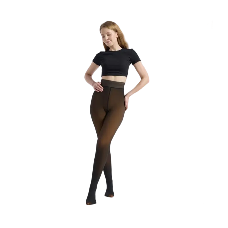 Fleece Lined Tights Sheer Women