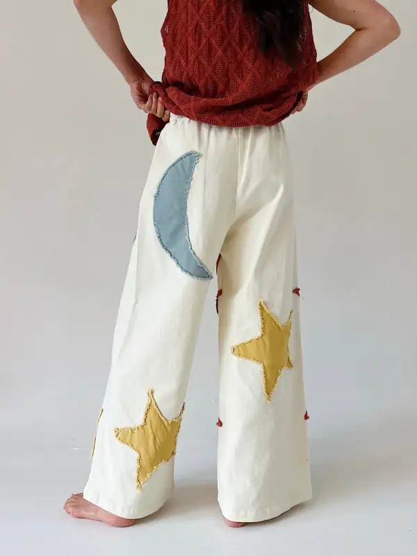 Celestial Patch Wide Leg Pants