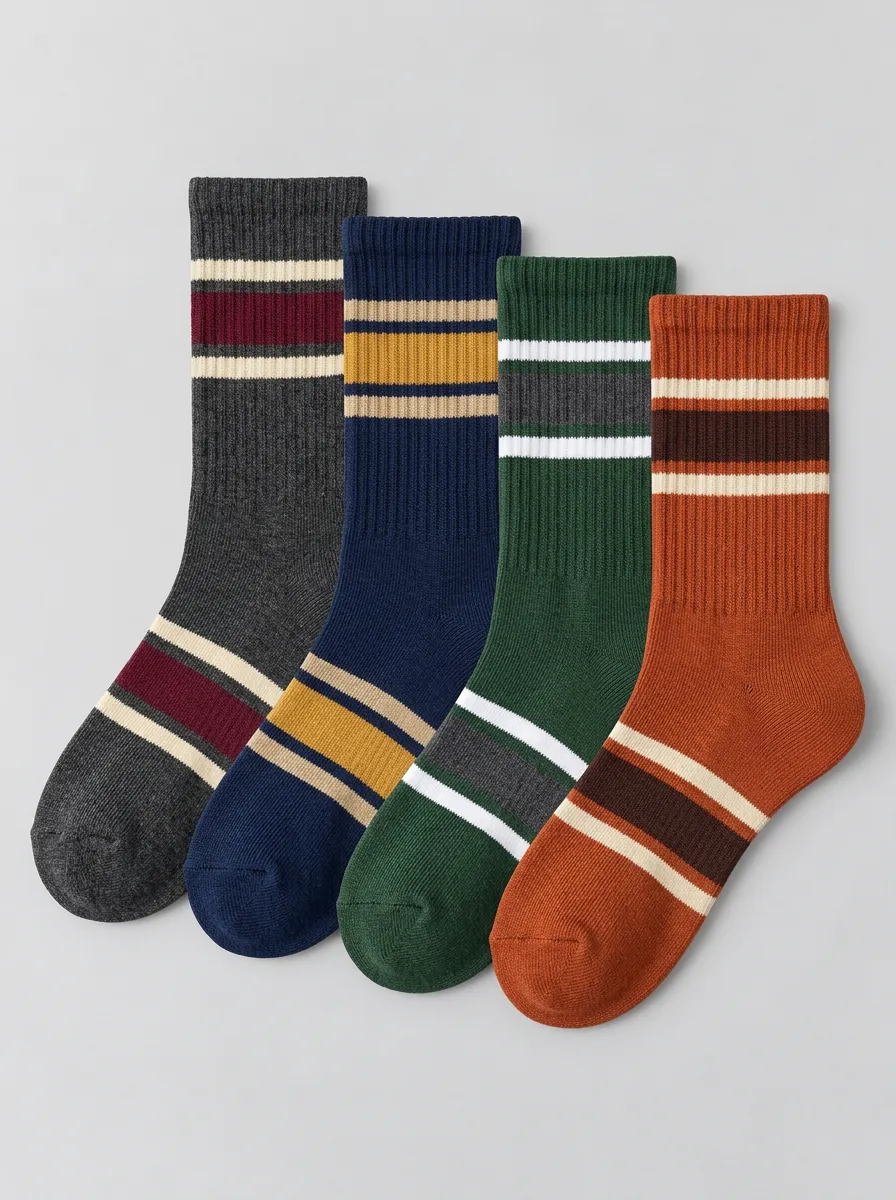 Men's Multicolor Striped Crew Socks Multi-Pack