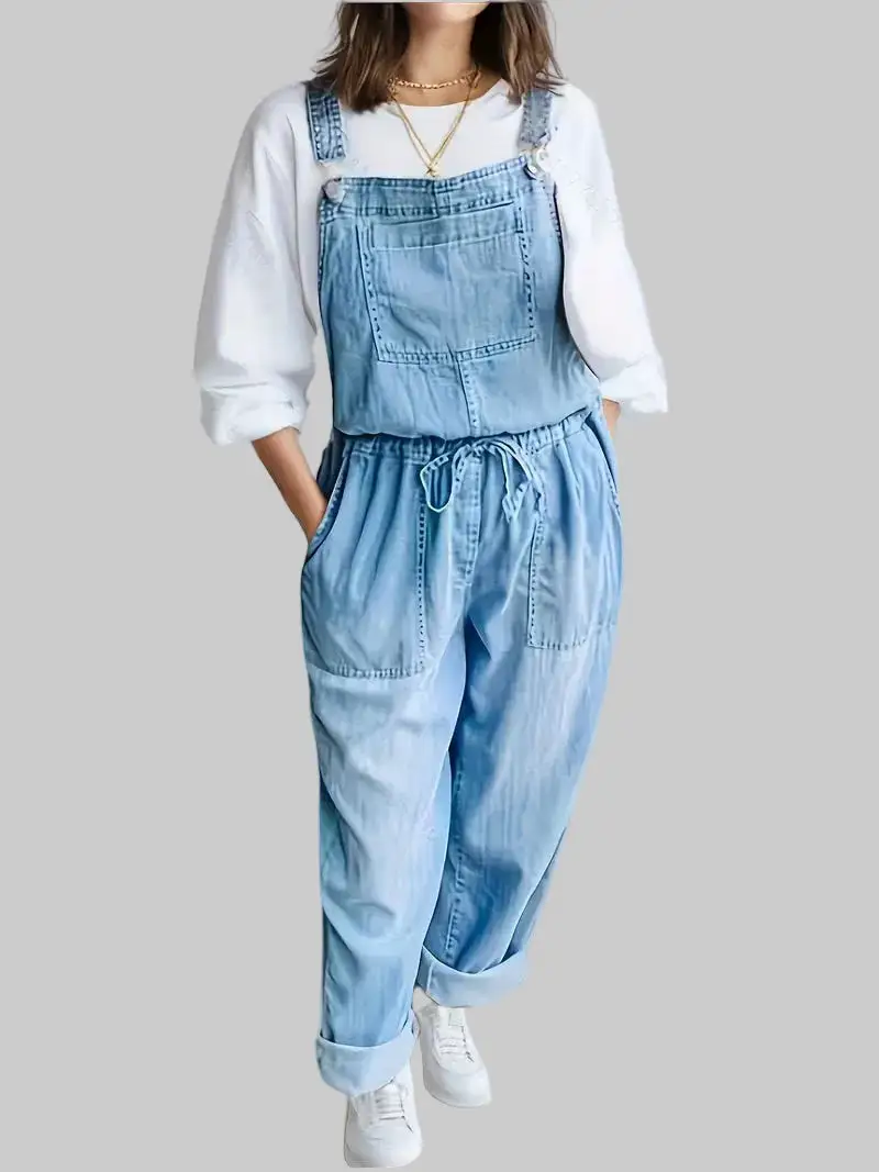 Easy Fit Denim Relaxed Jumpsuit