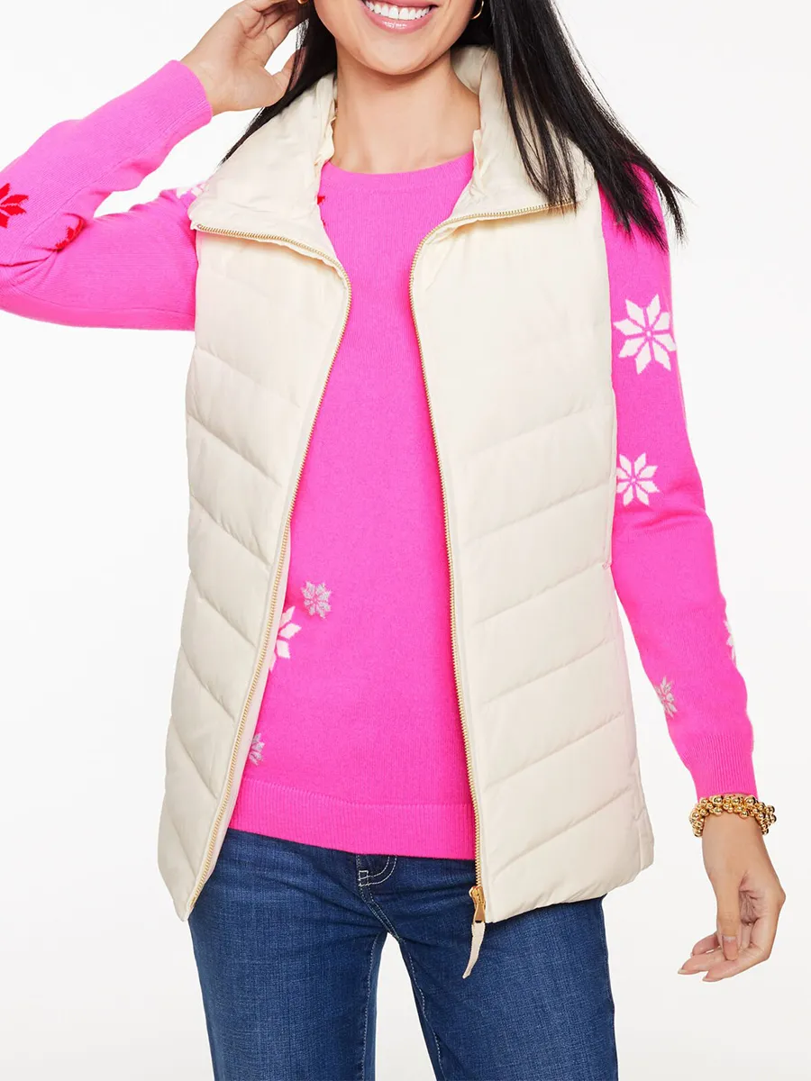 Lady's Simple And Warm Fur Lined Down Jacket