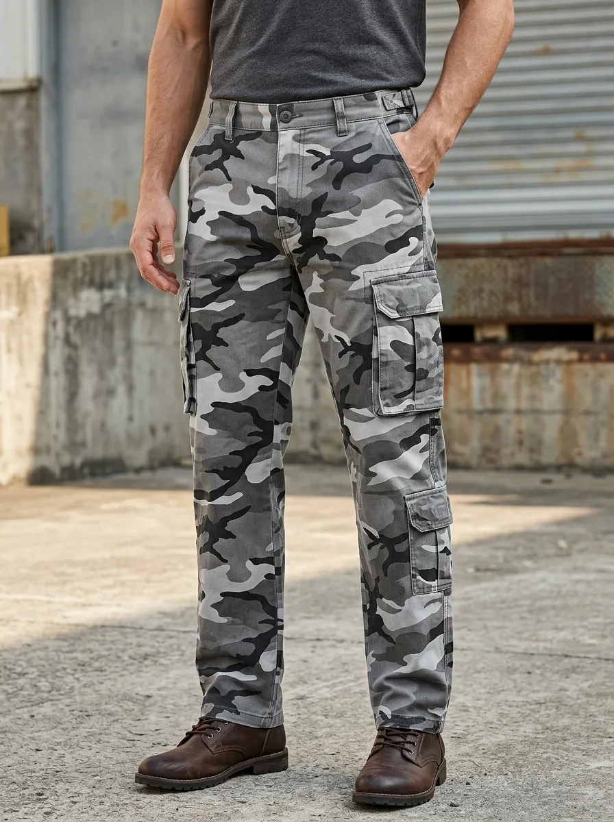 Men's Field Urban Camo Flap Pocket Straight Leg Cargo Pants