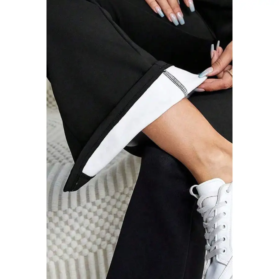Slit High Waist Bootcut Pants