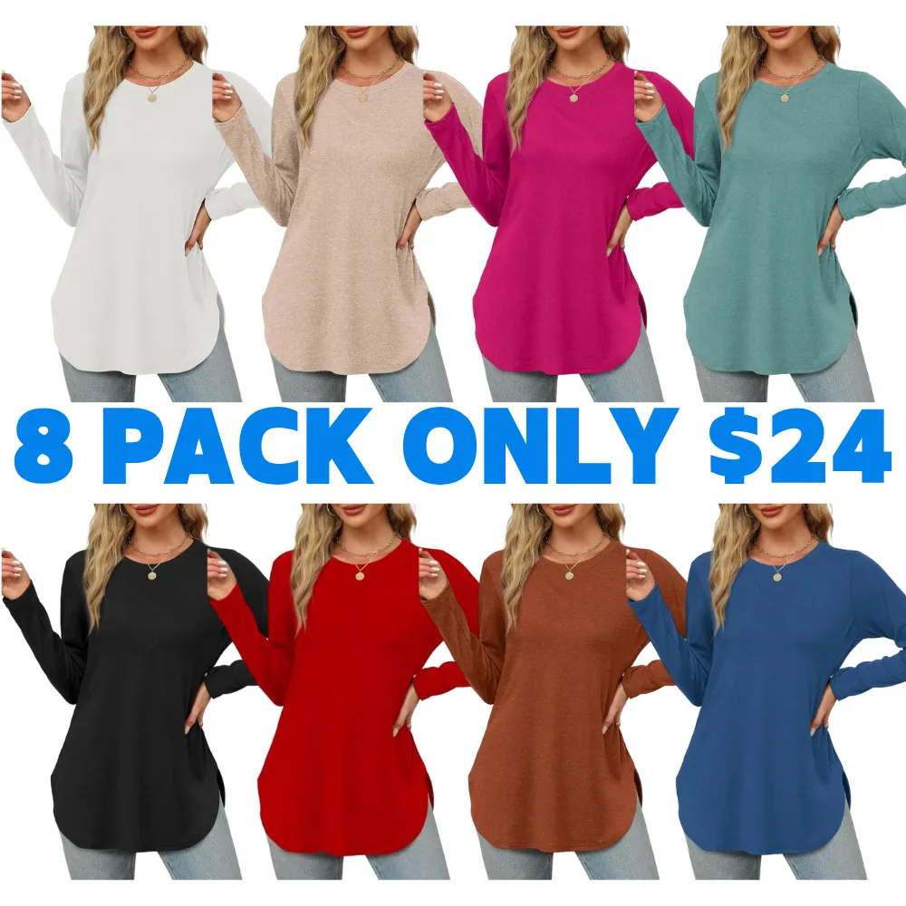 Women's Long Sleeve Round Neck Shirts