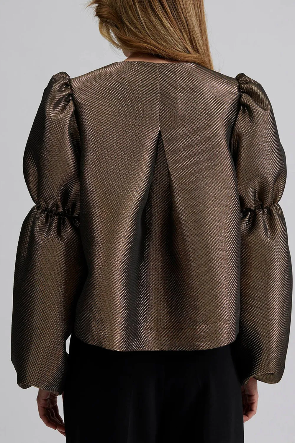 Puff Sleeve Keyhole Neck Blouse