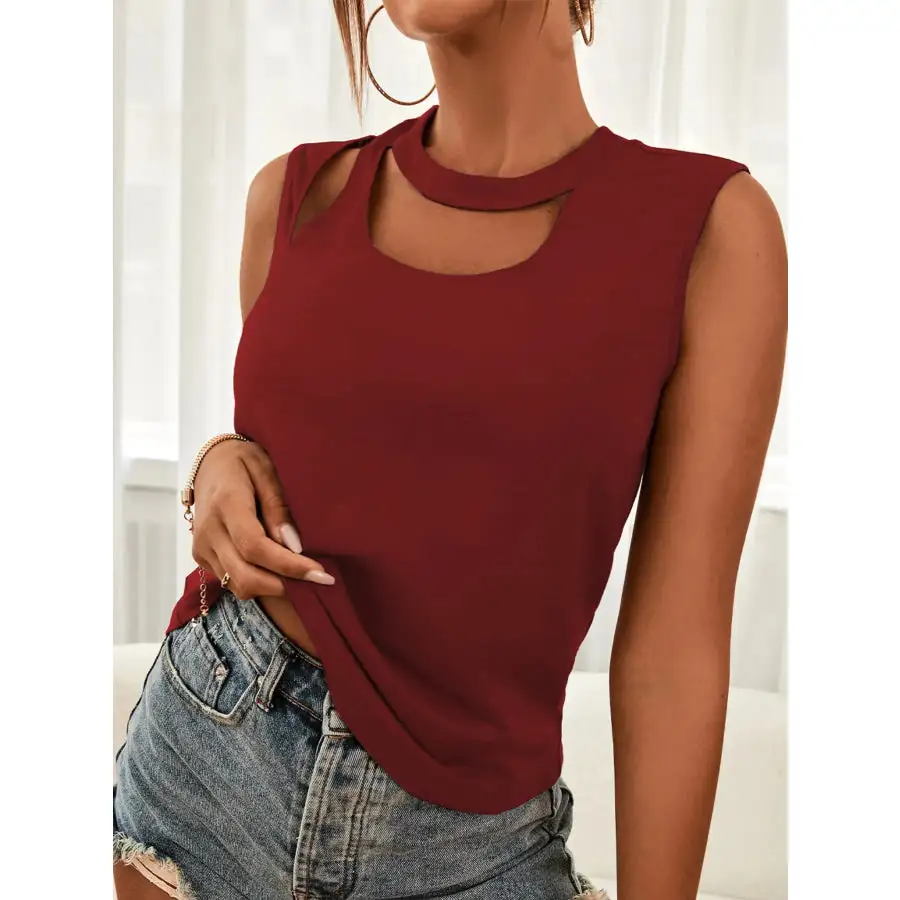 Cutout Sleeveless Tank Top