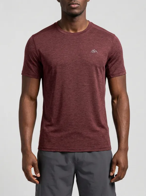 Men's Active Mountain Athletic Performance Sport Crewneck T-Shirt