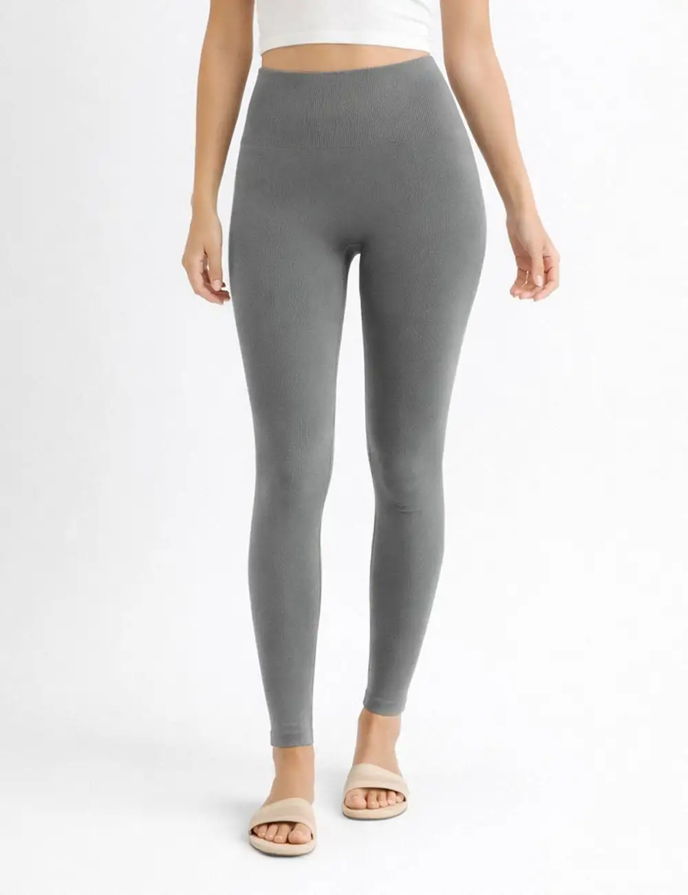 Seamless Elastic Waist Solid Color Yoga Pants