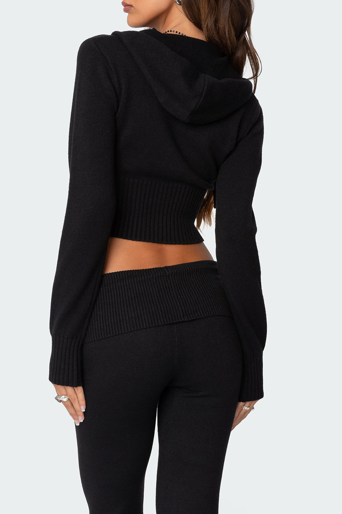 Knitted Hooded Cardigan