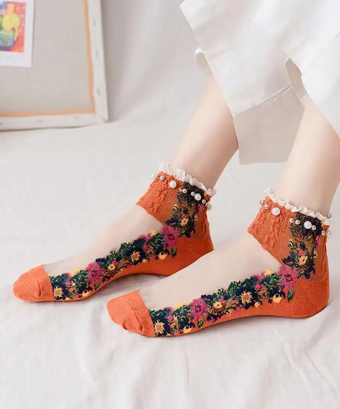 Japanese Korean Pearl boat socks