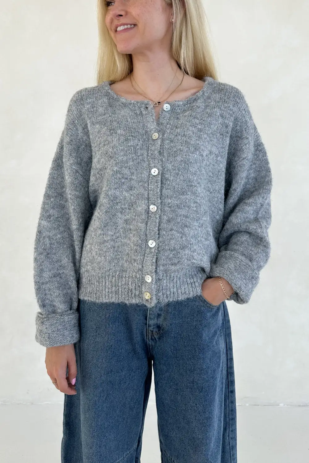 Soft Drape Soft Button Front Cardigan