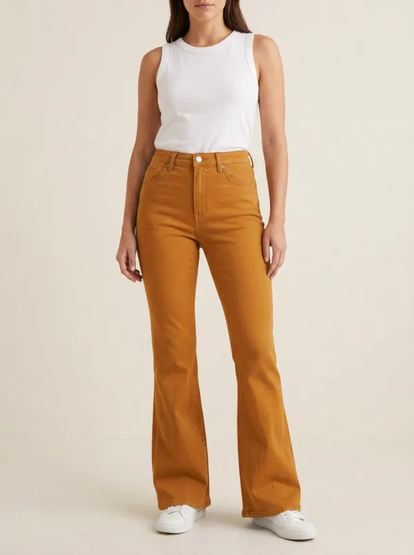 Women's High-Rise Vintage Wash Flare Denim Jeans