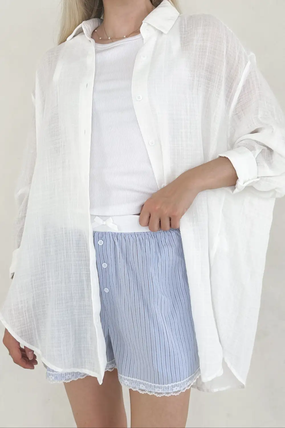Neat Finish Soft Striped Shorts