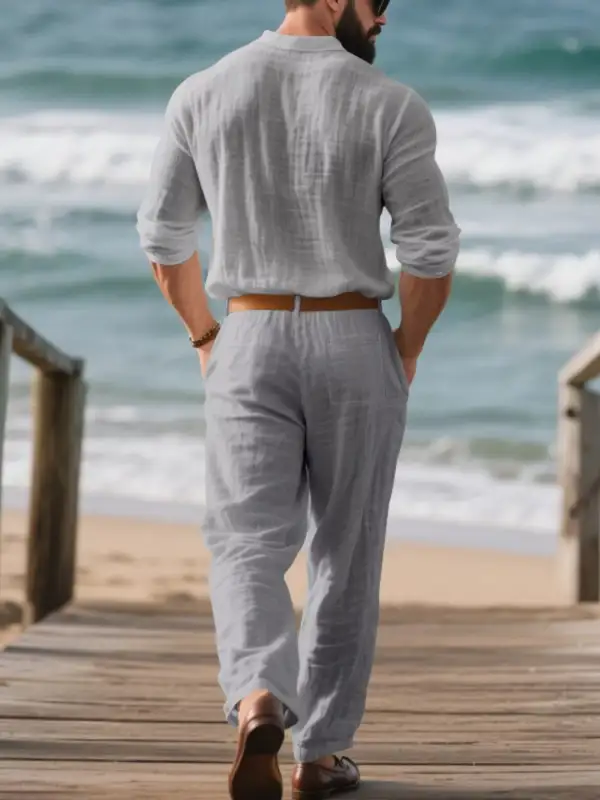 Refined Men's Full Size Long Sleeve Top and Pants