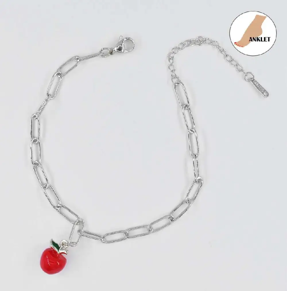 Delicate Apple Charm Anklet