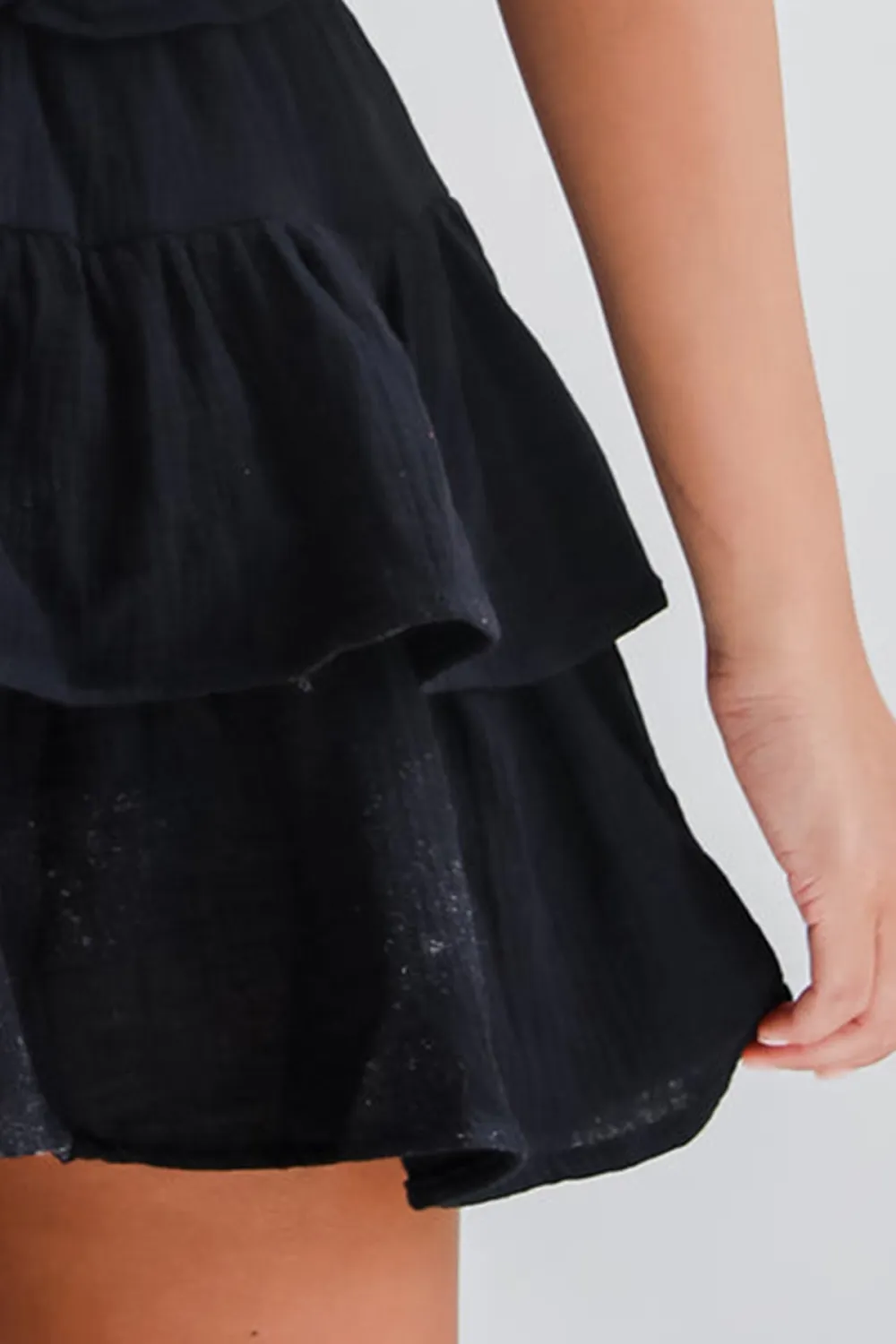 On The Sidelines Linen Strapless Mini Dress
