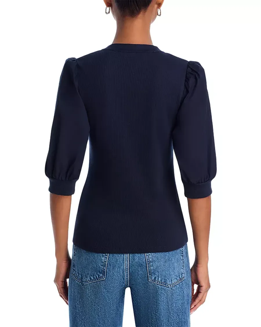 V-Neck Button Front Top