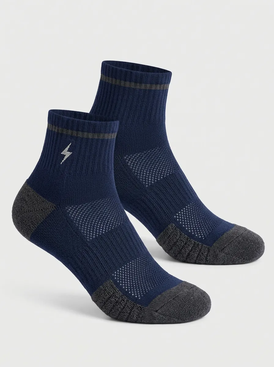 Men's Lightning Bolt Embroidered and Printed Socks