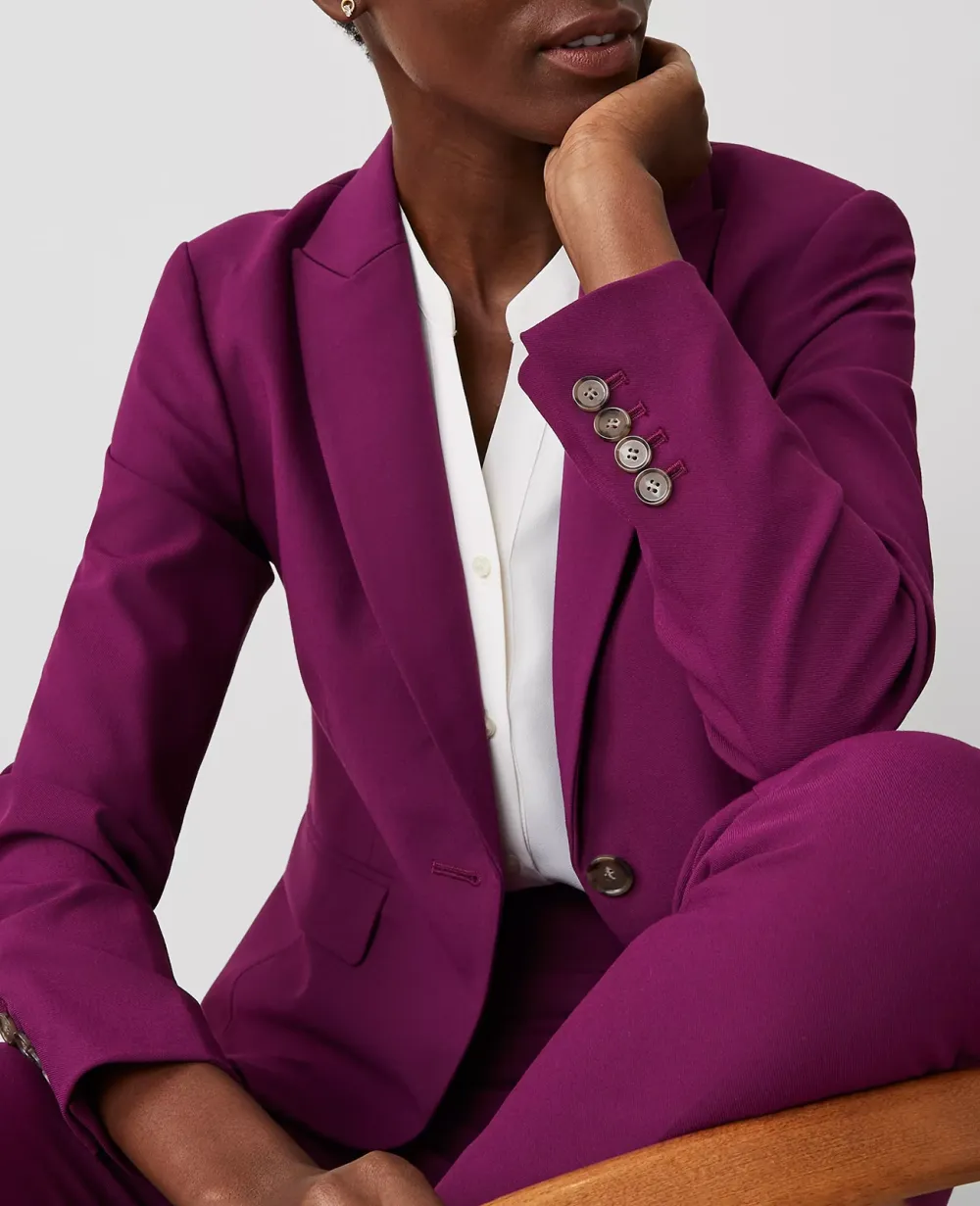 The Shorter One Button Peak Lapel Blazer In Bi-Stretch