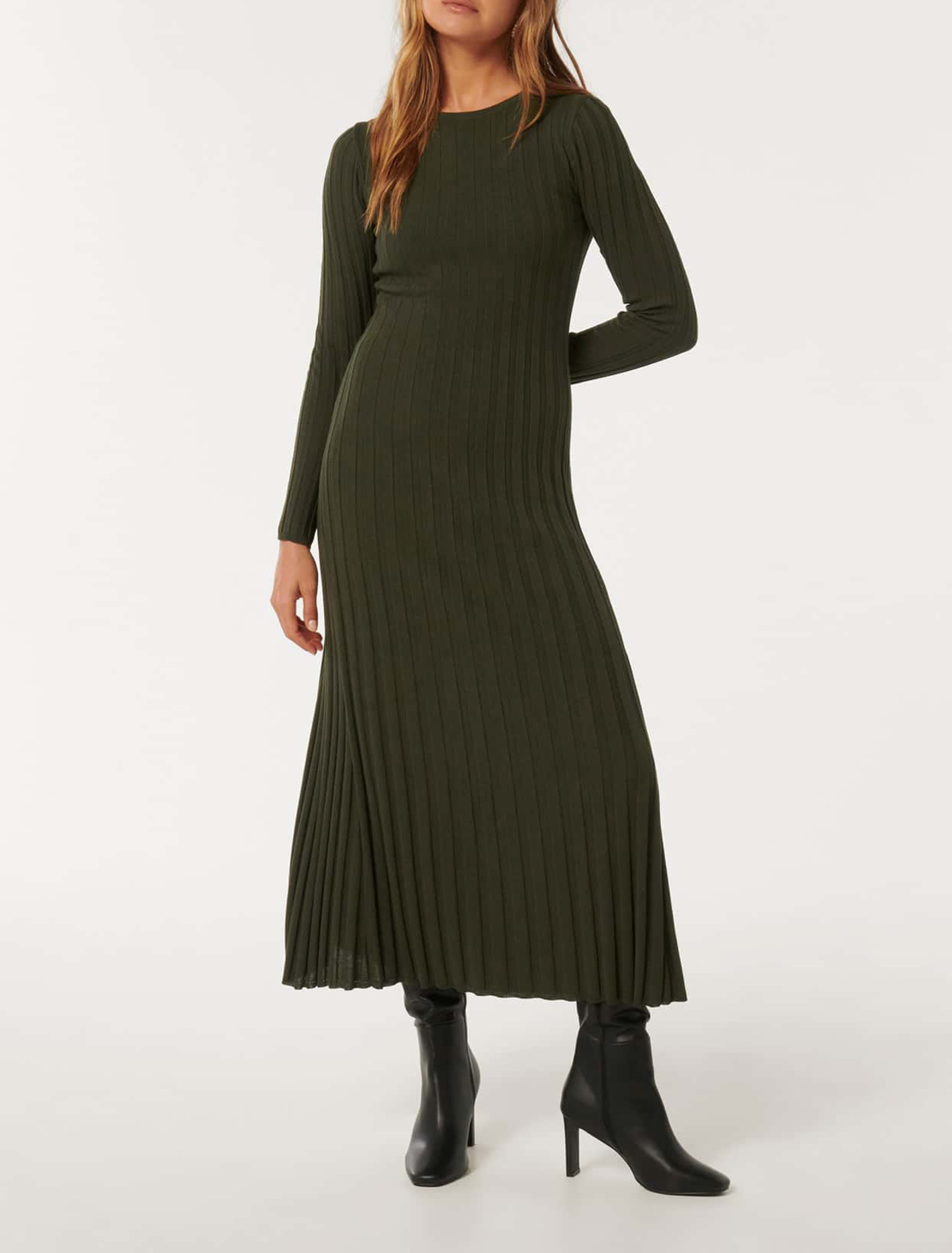Crew-Neck Knit Dress