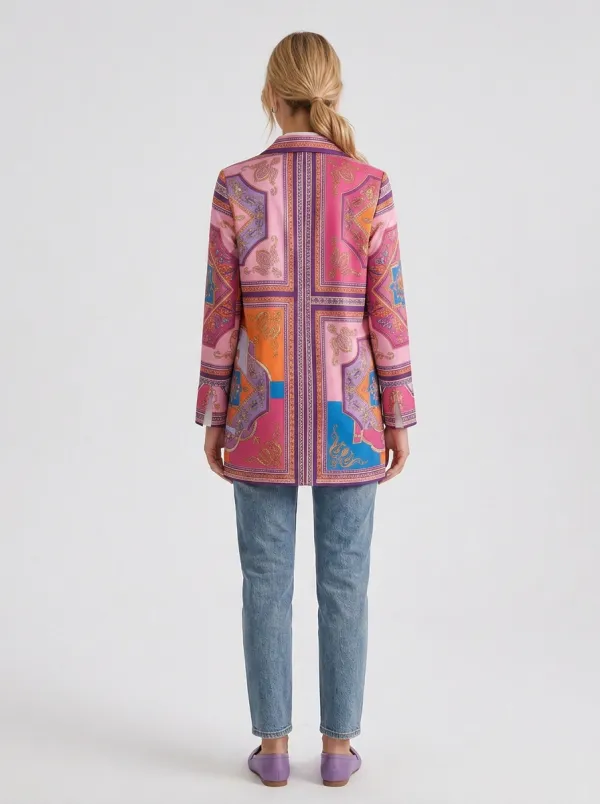 Women's Vintage Boho Paisley Pattern Printed Jacket