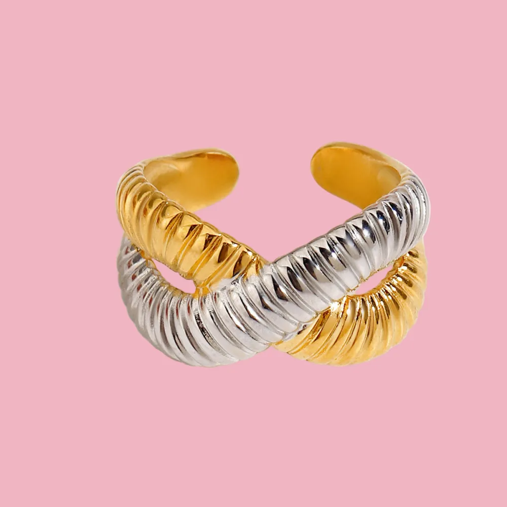 Mixed Finish Infinity Ring