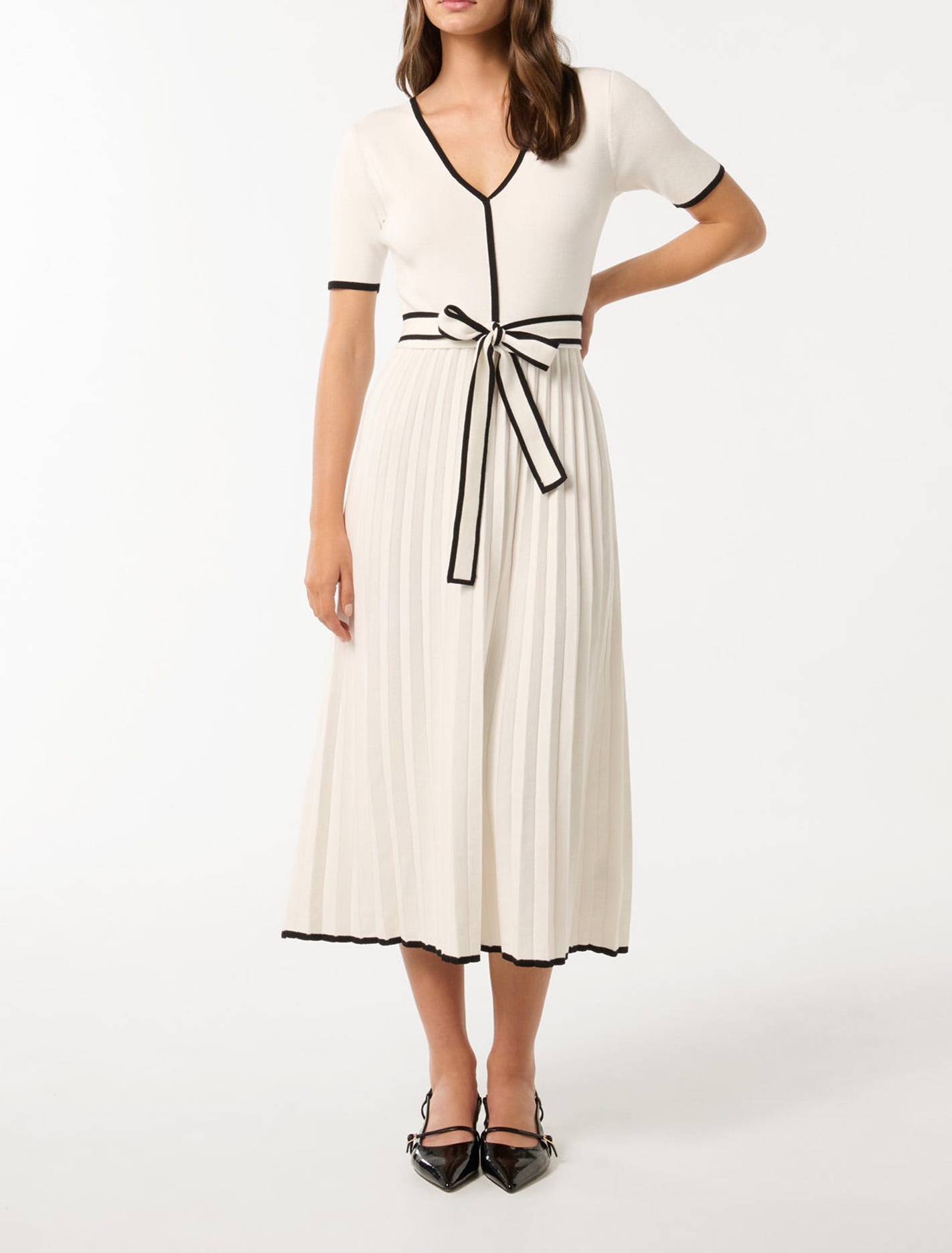 Tipped A Line Midi Dress