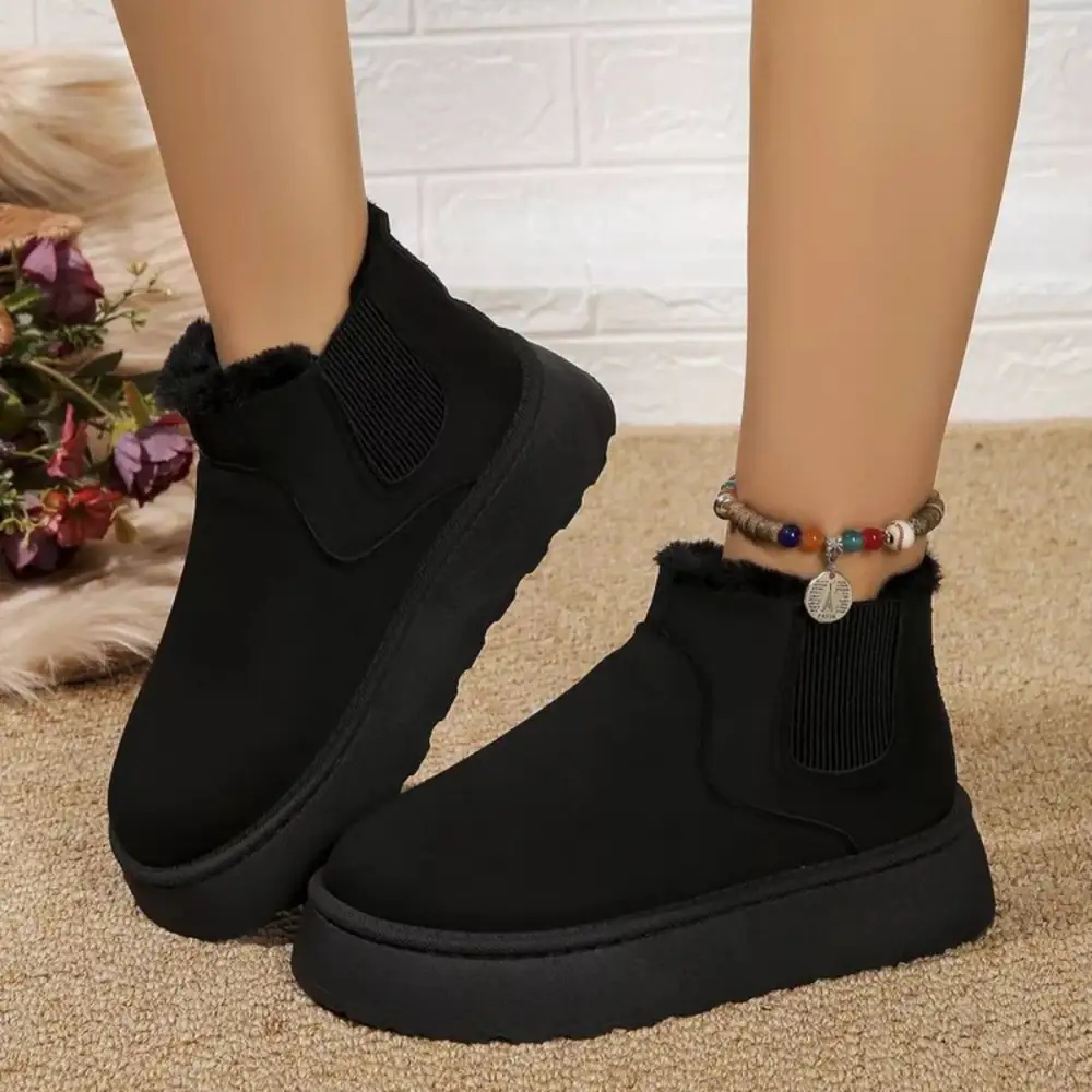 Round Toe Platform Ankle Boots