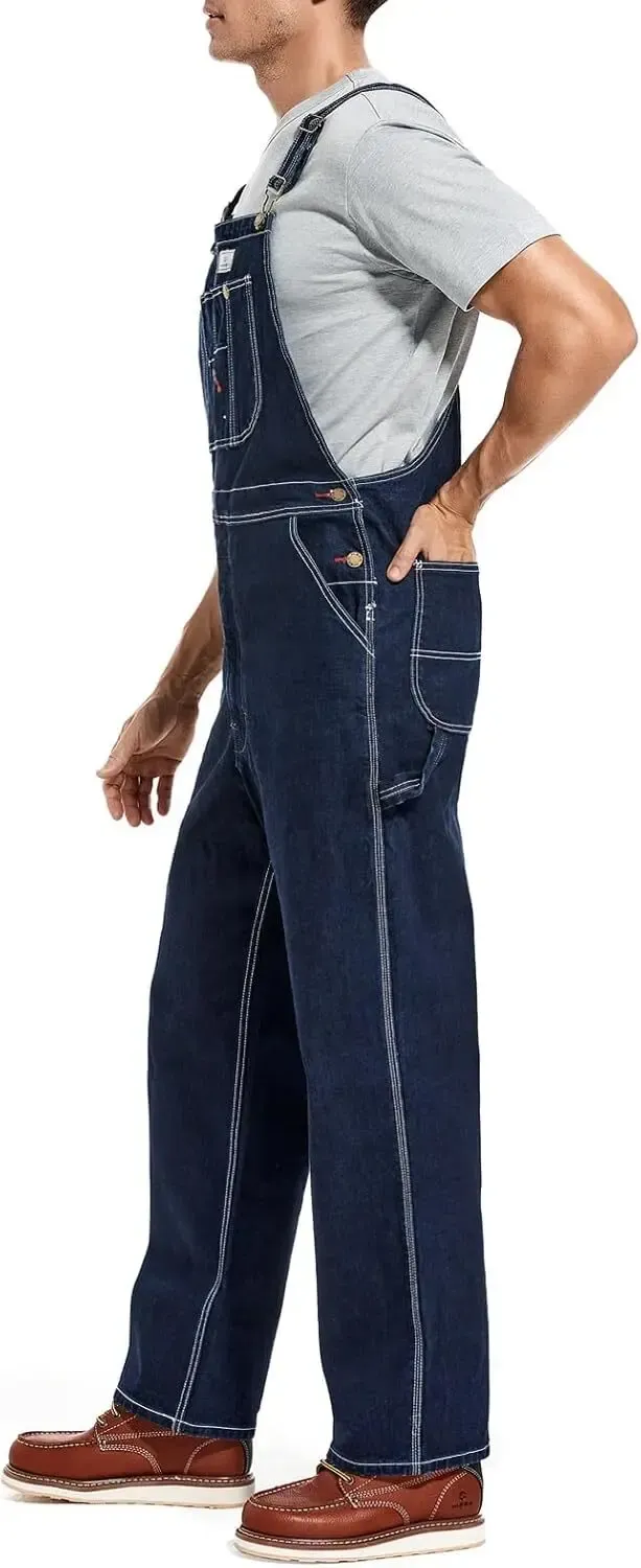 🔥Men's 4-Pack Flex Denim Bib Overalls — Adjustable & Utility Ready