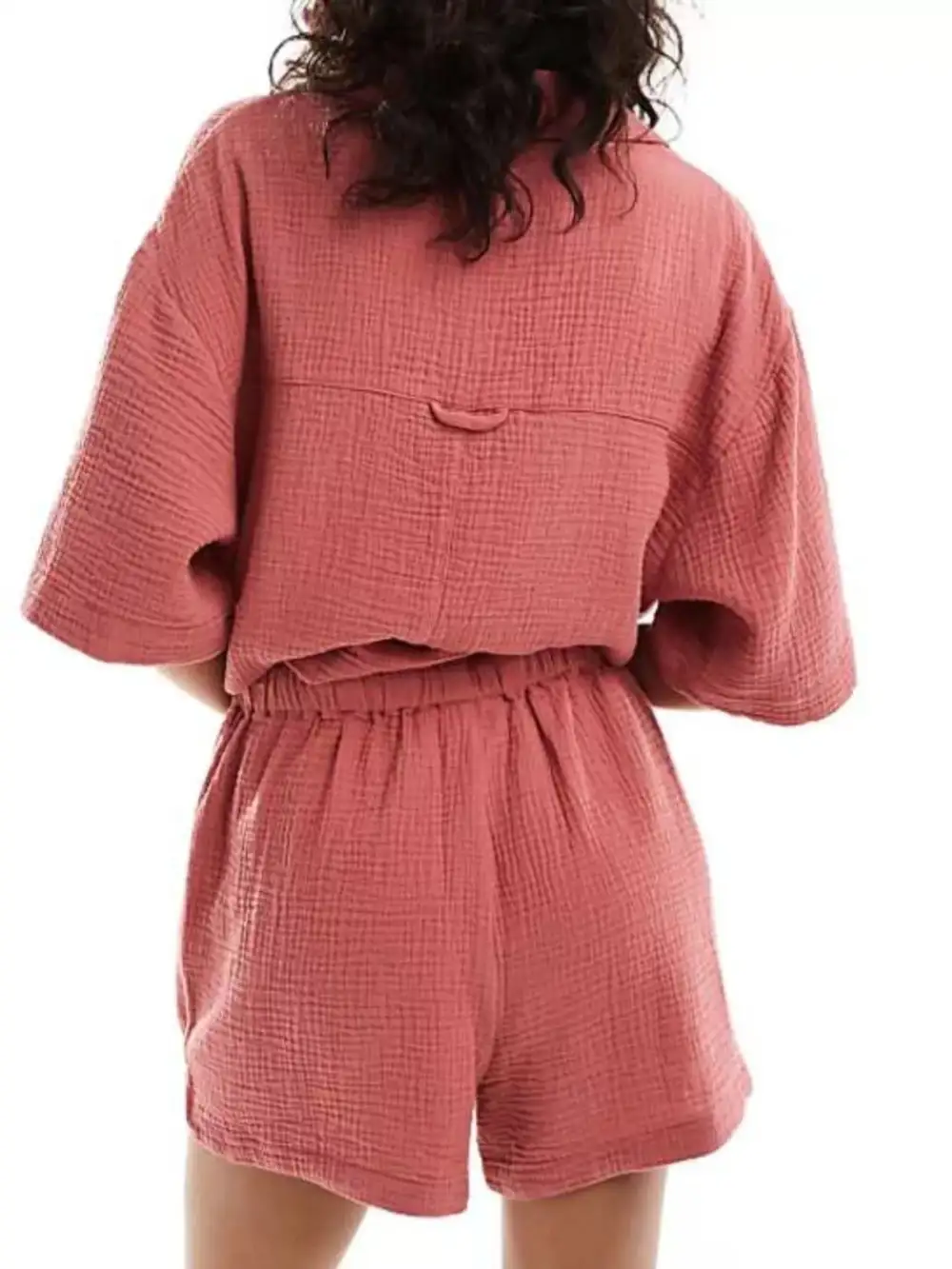 Relaxed Fit Button Up Shirt & Shorts Set