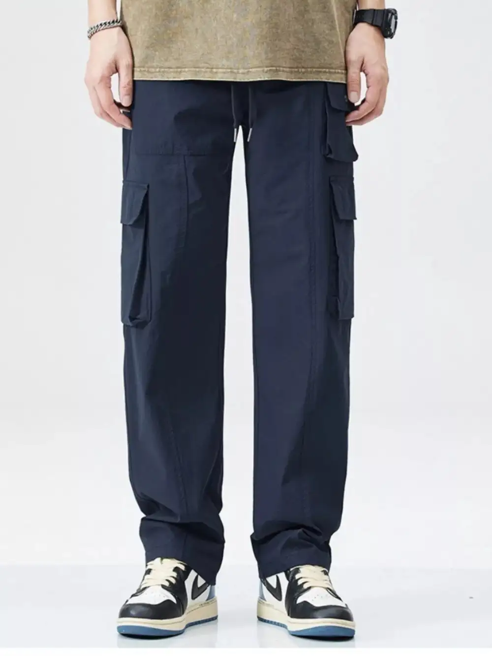 Men's Plus Size Wide Leg Pocketed Pants