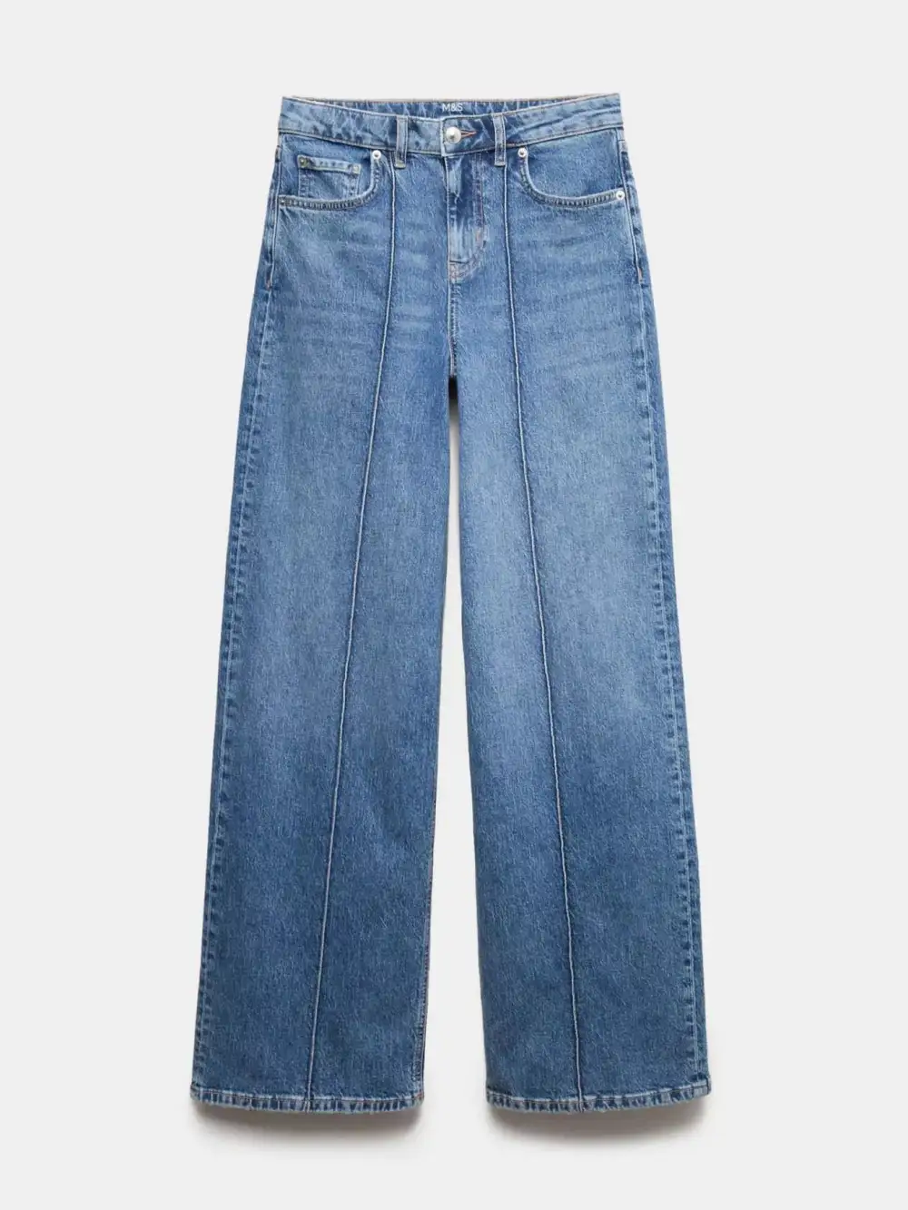 Wide Leg Jeans With Front Seam Detail