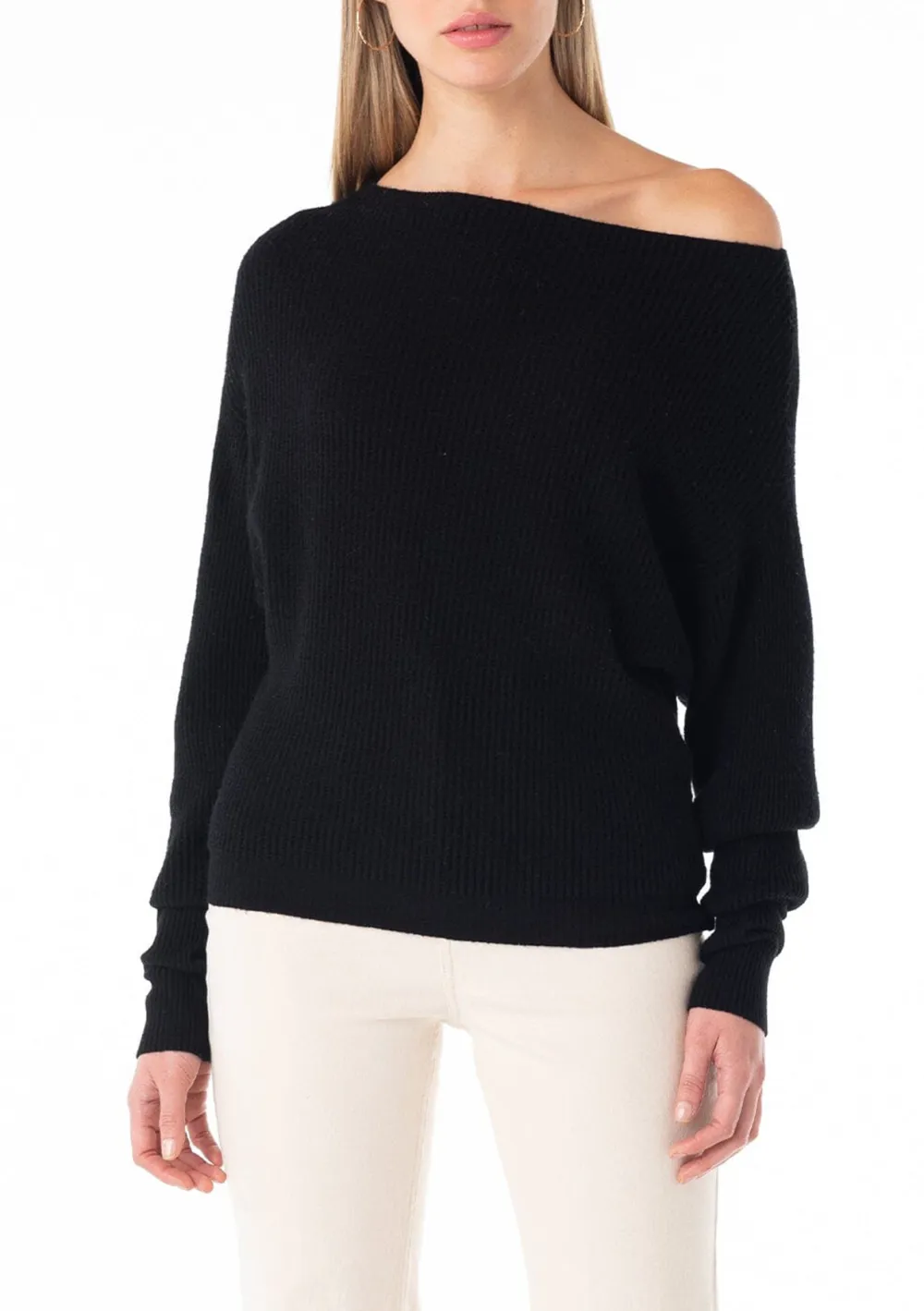 Ribbed Off Shoulder Long Sleeve Sweater