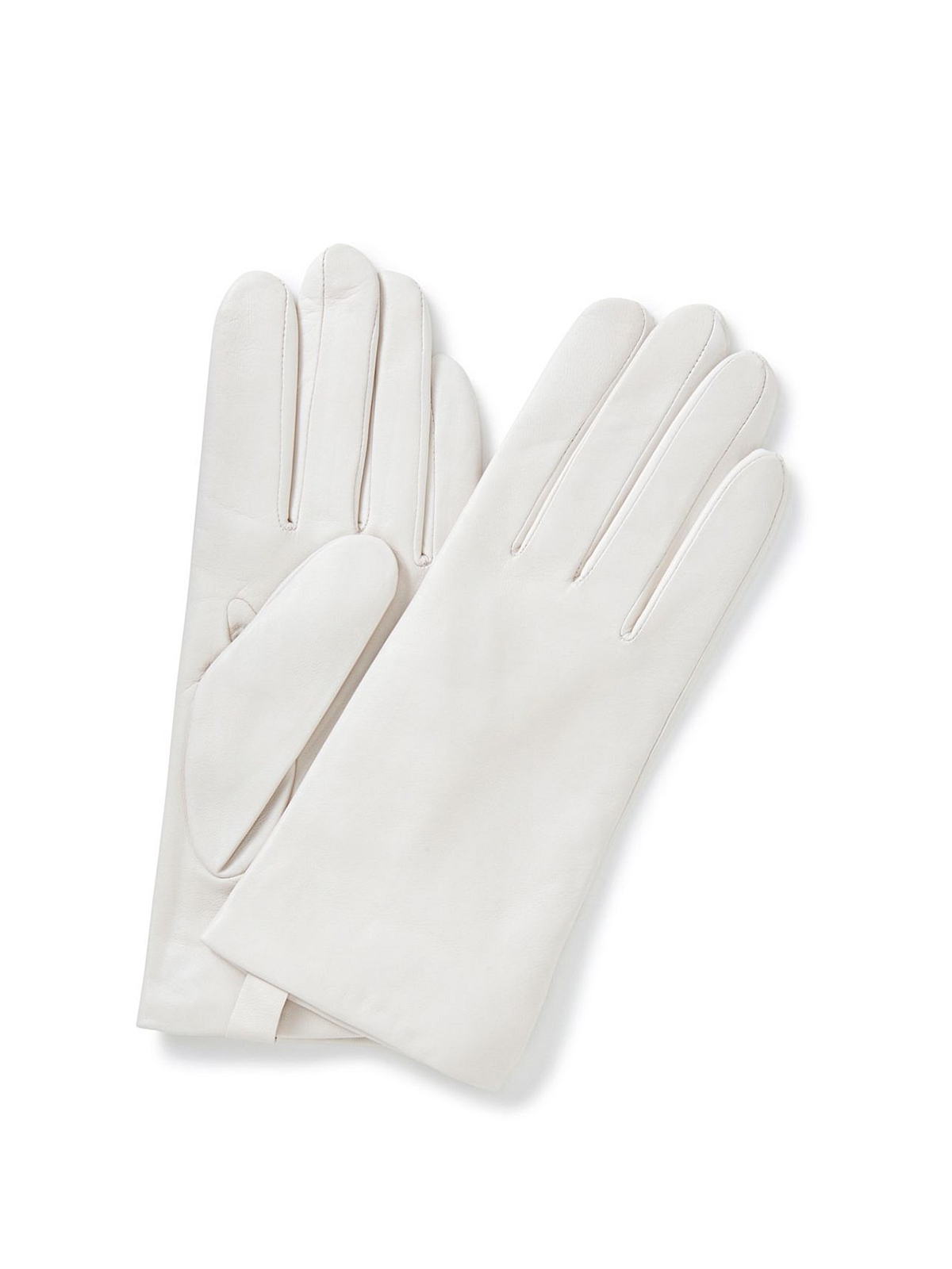 Elegant White Leather Gloves